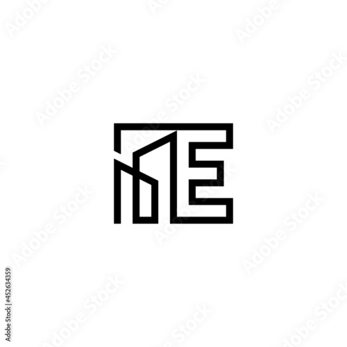 initial letter e construction monogram logo design. minimal vector graphic alphabet template. home house apartment real estate symbol icon.