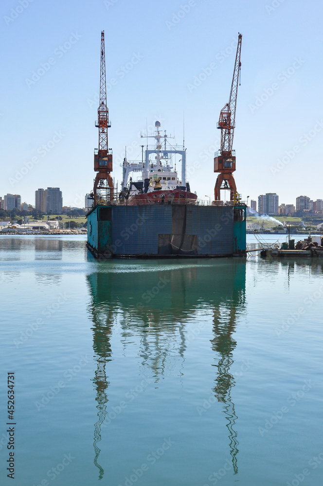 floating shipyard in the port 