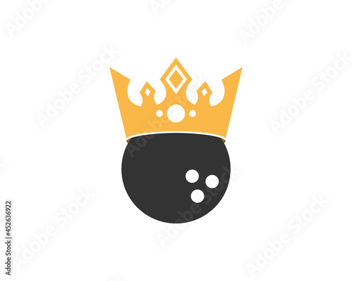 Bowling ball with crown vector illustration