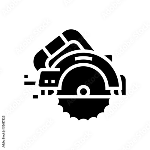 circular saw tool glyph icon vector. circular saw tool sign. isolated contour symbol black illustration