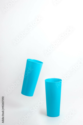Wallpaper Mural Blue plastic cup isolated on white background Torontodigital.ca