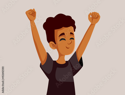 Happy African Teenage Boy Vector Illustration