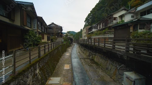 Static, hot spring stream, Yunomine Onsen Japan photo