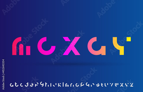 gradient color minimalist flat alphabet letters logo design