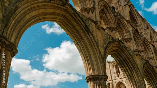 Timelapse of the stunning Rievaulx Abbey in the North York Moors National Park, North Yorkshire, England, UK, dating back to 1132