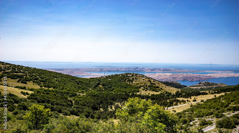 landscape in the mountains of central Croatia, above 1500 meters, summer, sunny