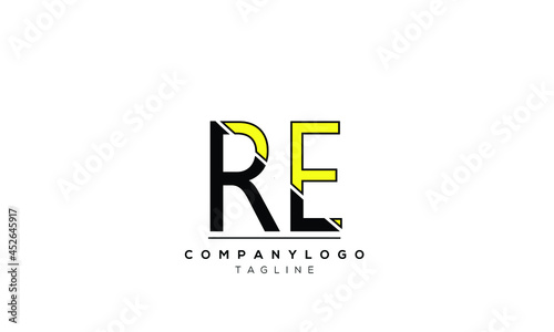 Abstract Letter Initial RE ER 
 Vector Logo Design Template.