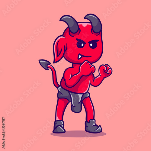 cute baby devil wants to fight