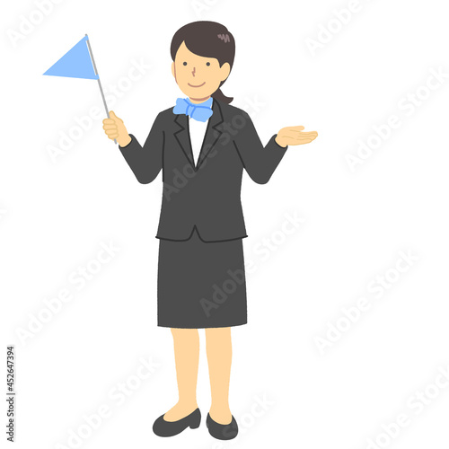 ツアーガイドの女性