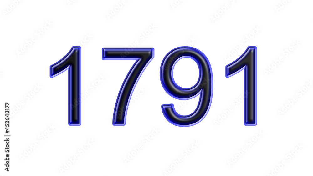 blue 1791 number 3d effect white background blue 1791 number 3d effect white background
