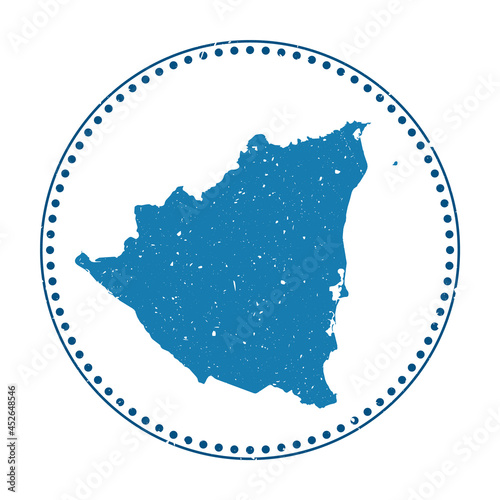 Nicaragua sticker. Travel rubber stamp with map of country, vector illustration. Can be used as insignia, logotype, label, sticker or badge of Nicaragua.