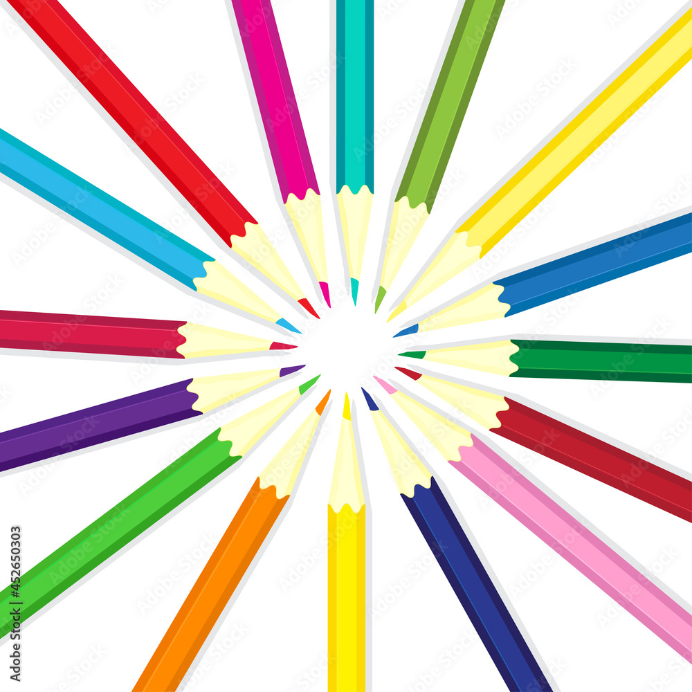 color pencils on white background color pencils on white background