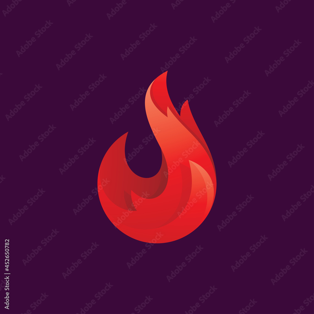Modern Gradient Fire Flame Vector Logo Icon Modern Gradient Fire Flame Vector Logo Icon