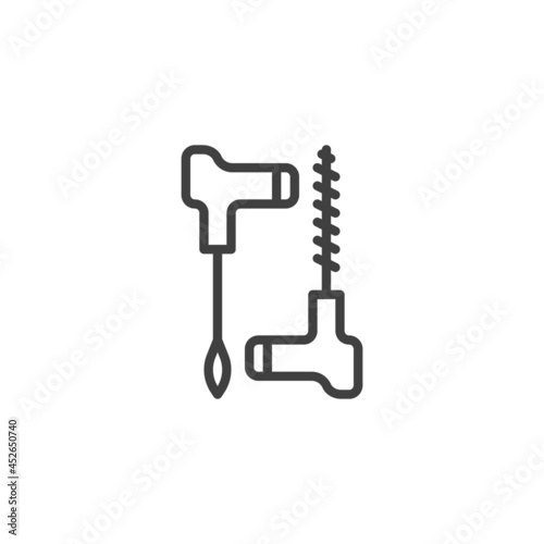 Car Tyre repair line icon