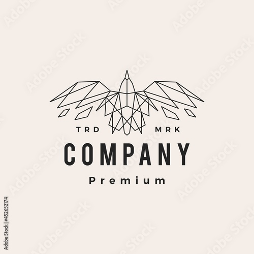 geometric seagull polygonal hipster vintage logo vector icon illustration