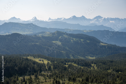 view from Trogenhorn in Emmental towards the Bernese Alps