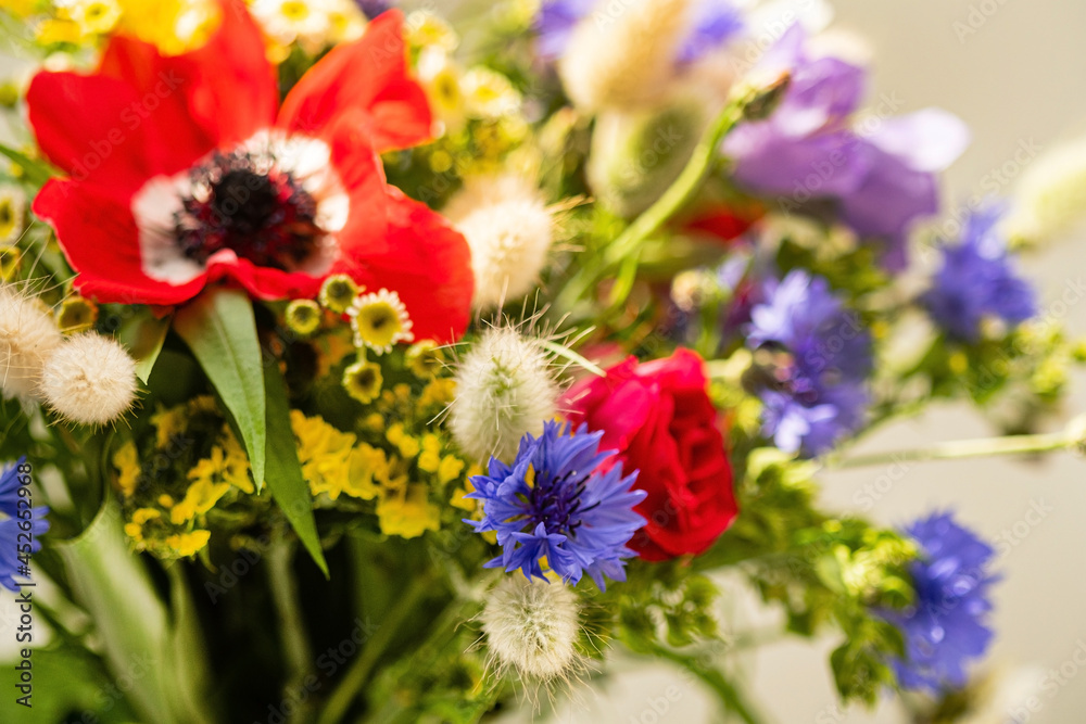 floral bouquet of different flowers on a white background floral bouquet of different flowers on a white background