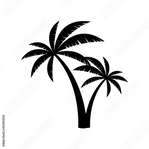 Coconut tree icon. vector flat design isolated on white background.