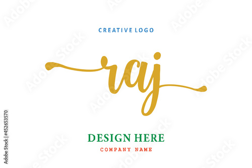 RAJ lettering logo is simple, easy to understand and authoritative