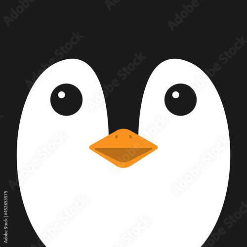 Cute penguin face background design.