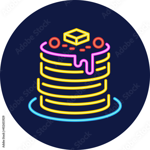 pancake neon icon