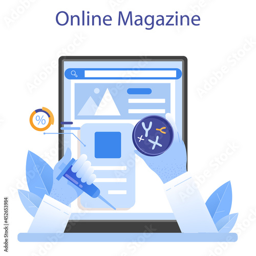 Geneticist online service or platform. Medicine and science technology