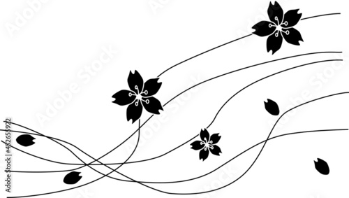 美しい曲線の桜の背景「シルエット」