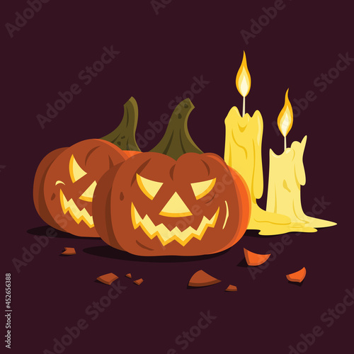The Jack O'lantern and Candles for the Halloween Wallpaper.