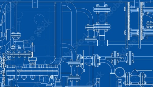 Valves and other industrial equipment. Vector