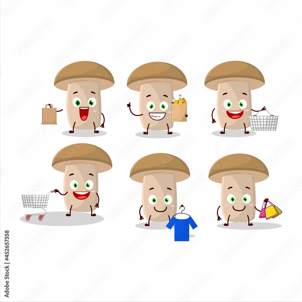 A Rich honey fungus mascot design style going shopping A Rich honey fungus mascot design style going shopping