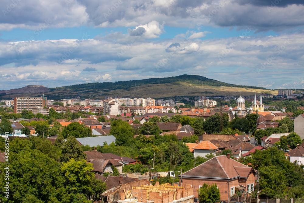 Landscape with the city of Hunedoara - Romania