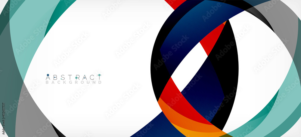 Geometric abstract background. Circle created with overlapping color shapes. Vector Illustration For Wallpaper, Banner, Background, Landing Page Geometric abstract background. Circle created with overlapping color shapes. Vector Illustration For Wallpaper, Banner, Background, Landing Page