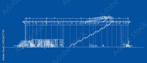 Large oil tank with floating roof. Vector