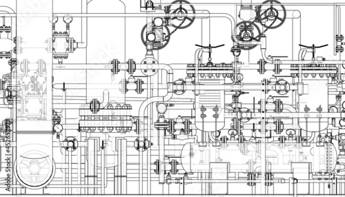 Valves and other industrial equipment. Vector