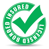 Licensed bonded insured vector icon