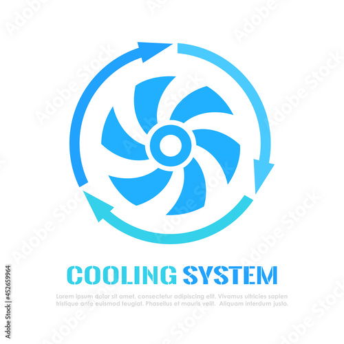 Cooling system vector logo, aircon icon