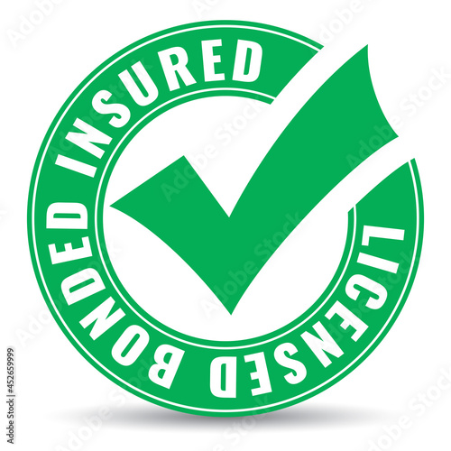 Licensed bonded insured vector icon photo