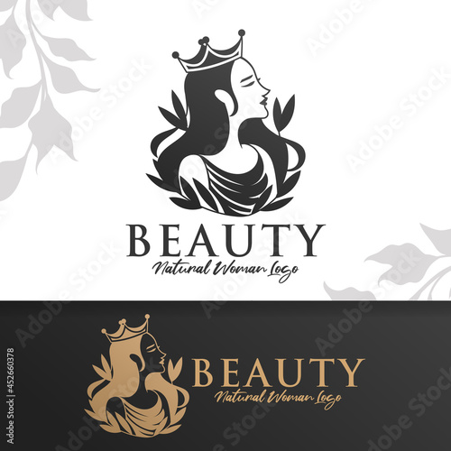 queen beauty woman logo template editable