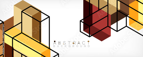 Abstract background. 3d cubes  cubic elements and blocks. Techno or business concept for wallpaper  banner  background  landing page