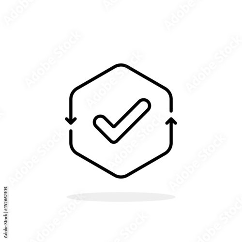 simple thin line checkmark icon like cash flow