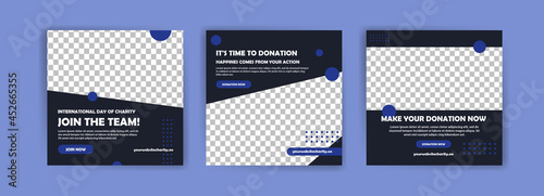 Social media post template for International Day of Charity campaign.
