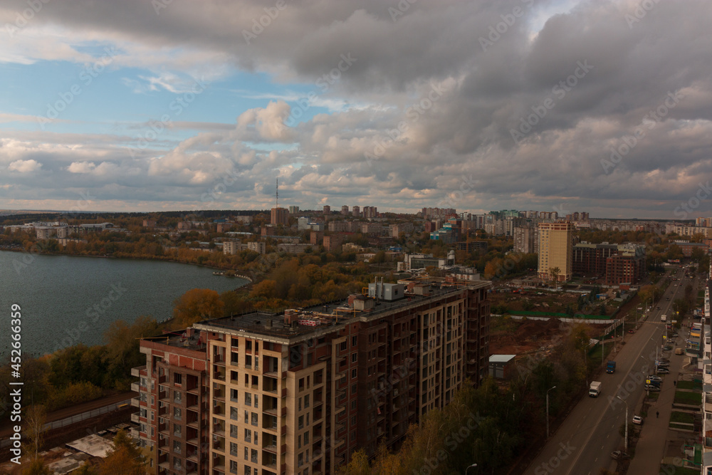 Naklejka premium view of Izhevsk and the pond