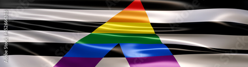 3D Illustration of the Straight Ally Flag rendered in large wide format photo