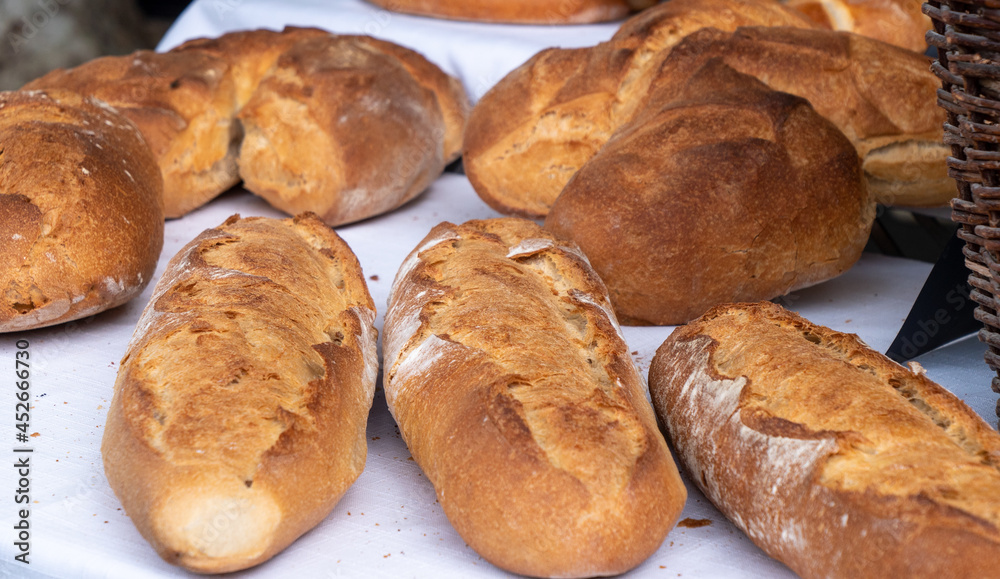 Freshly baked traditional french bread