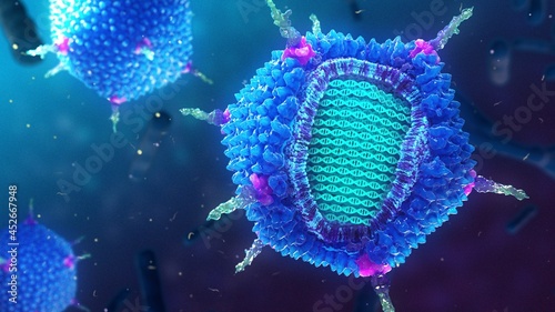 PRD1 bacteriophage, illustration photo