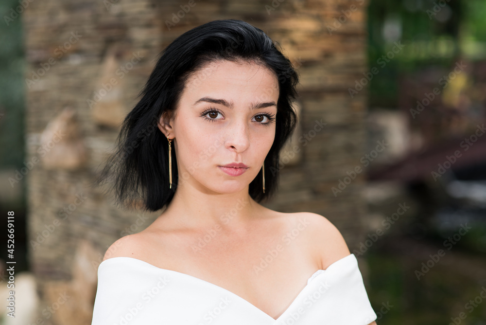 Portrait of a young, beautiful and elegant Caucasian brunette girl. Fashion concept. Portrait of a young, beautiful and elegant Caucasian brunette girl. Fashion concept.