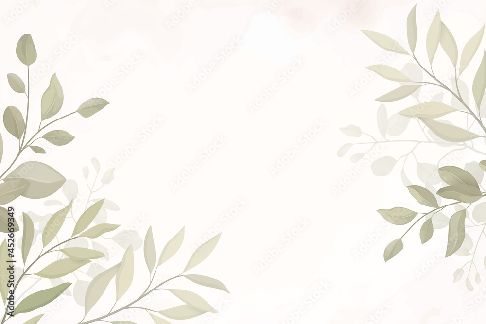 Elegant hand drawn leaf background