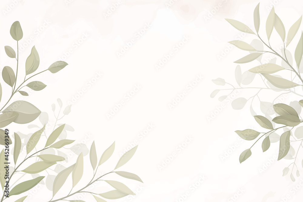 Elegant hand drawn leaf background Elegant hand drawn leaf background