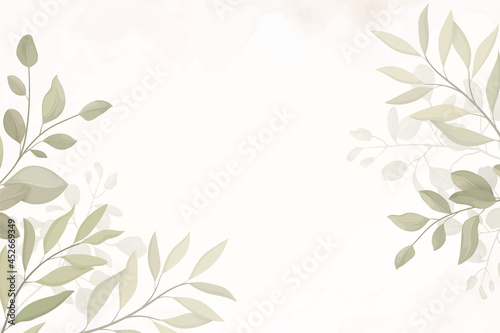 Elegant hand drawn leaf background
