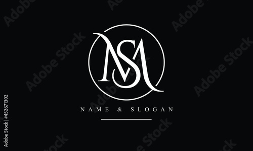 SM, MS, S, M abstract letters logo monogram